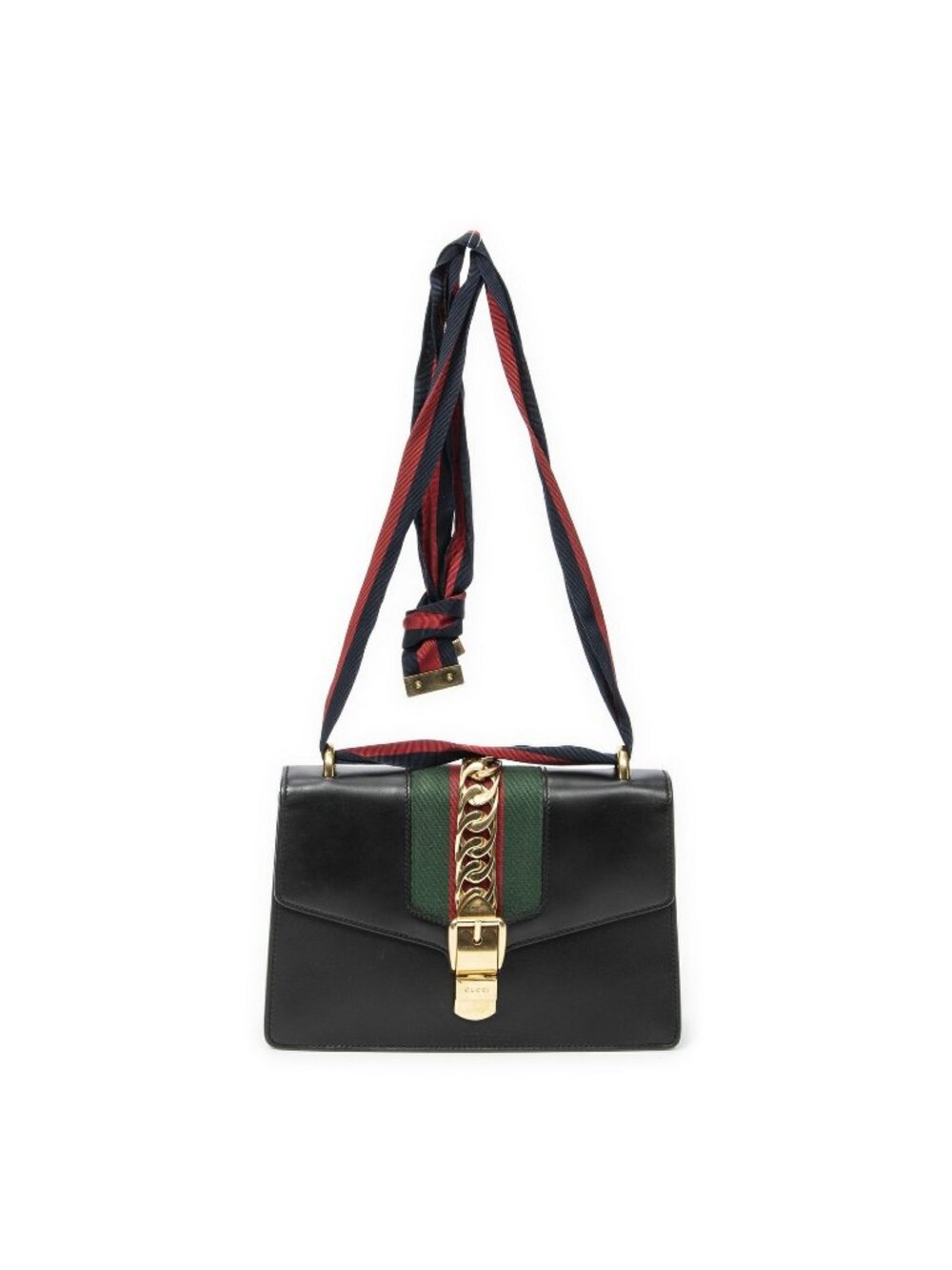 Gucci Small Sylvie Bag Black Calfskin Leather